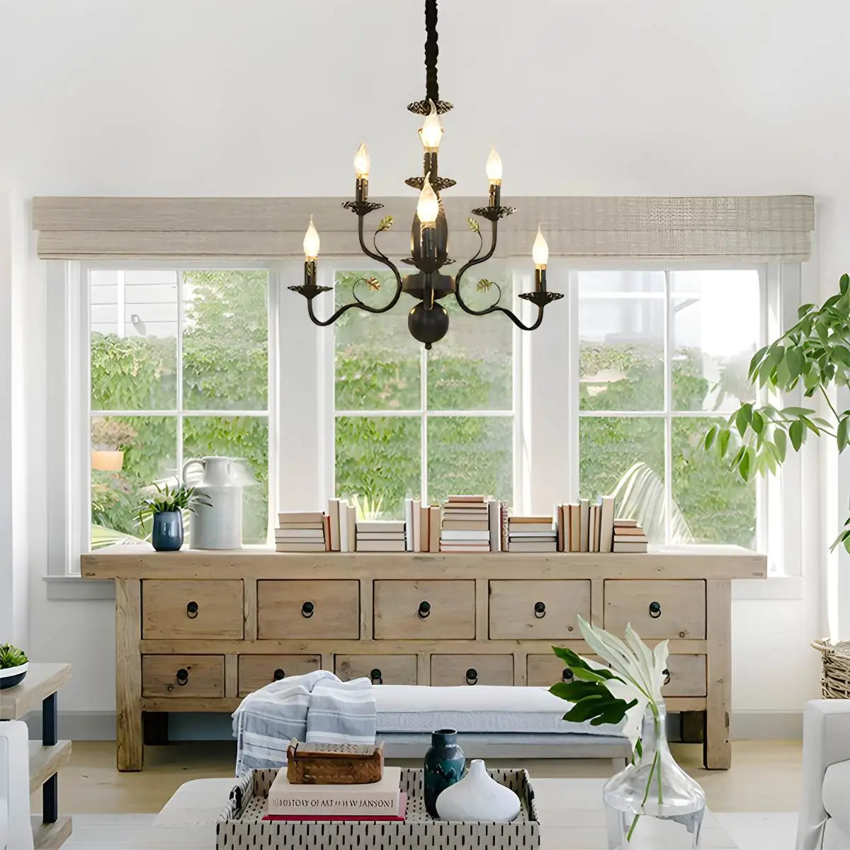 Antizer Double Layered Candle Chandelier for Dining Room