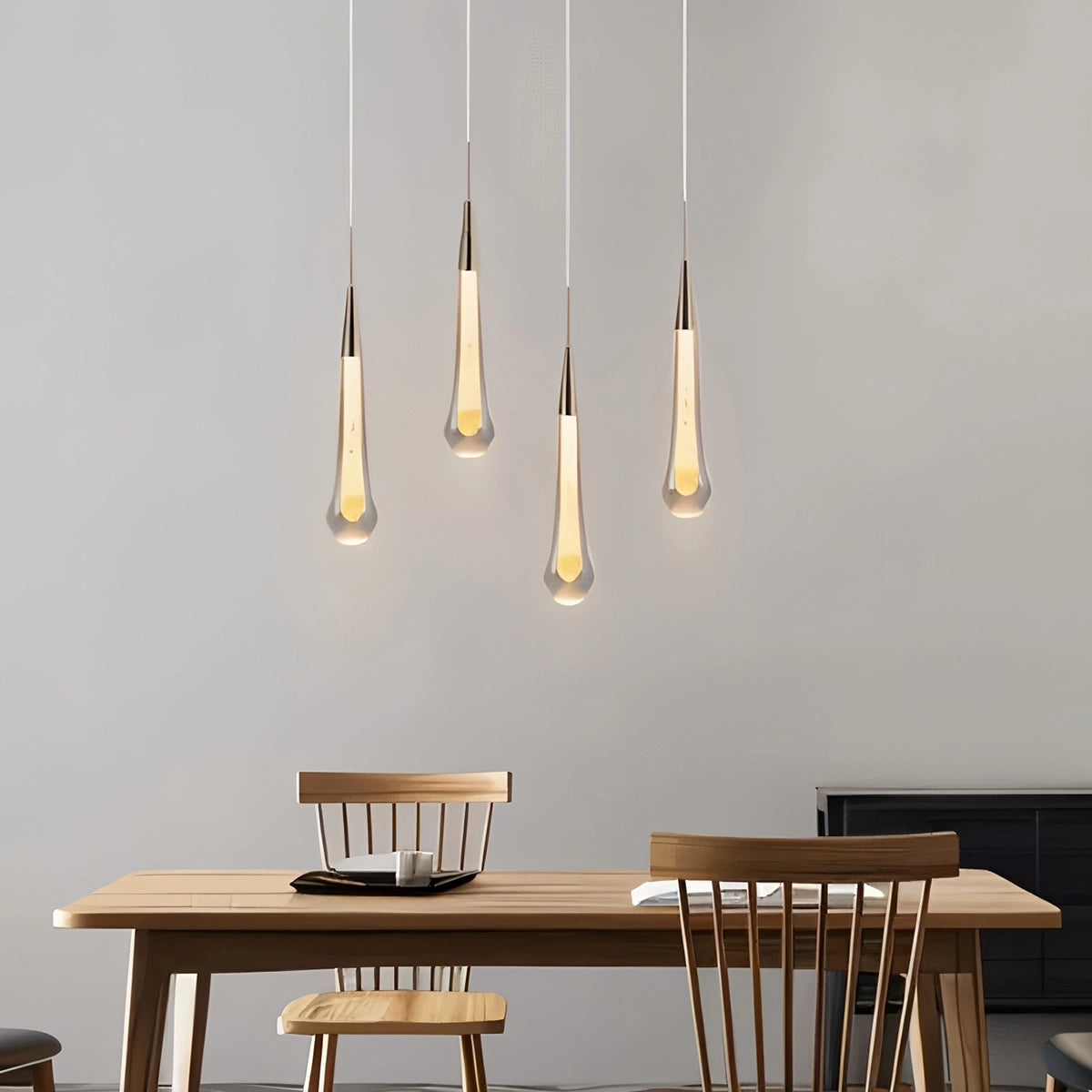 Antizer Drop Crystal Chrome Pendant Light for Bedroom