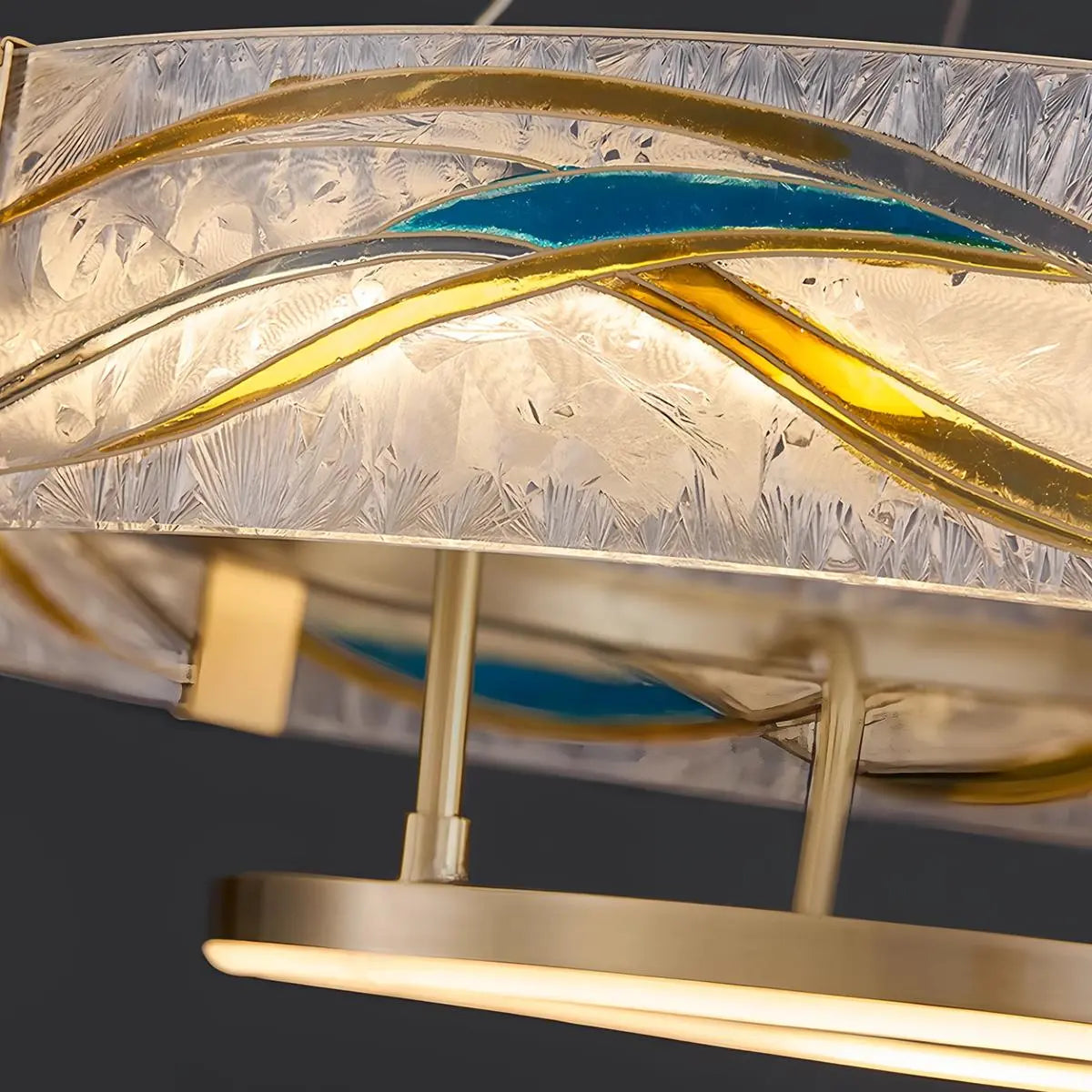 Antizer Enamel Round Brass Chandelier for Dining Area