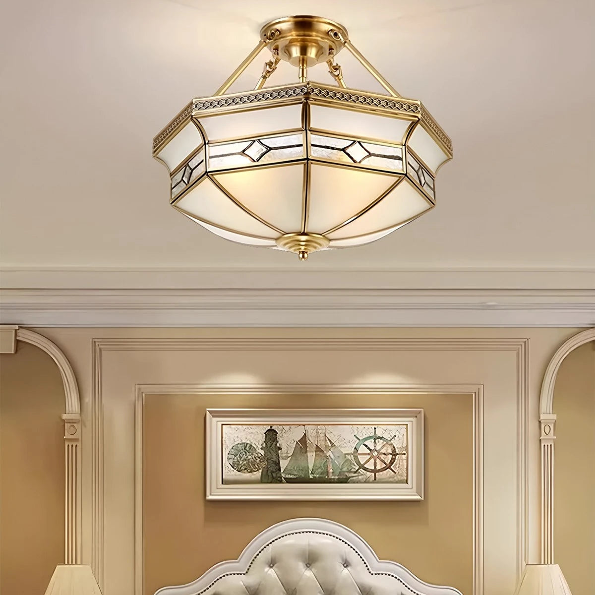 Antizer European Retro Glass Ceiling Light