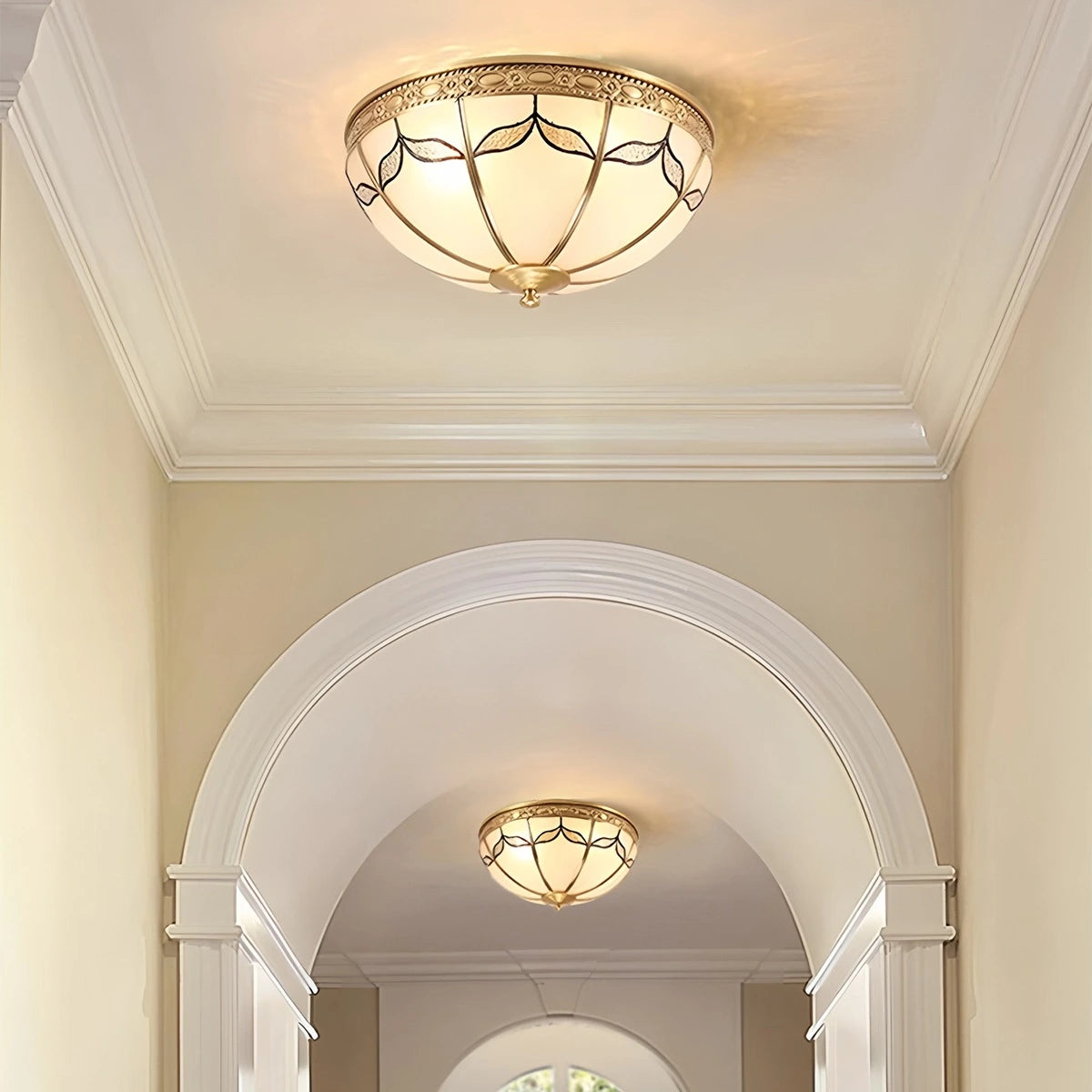 Antizer European Retro Glass Ceiling Light