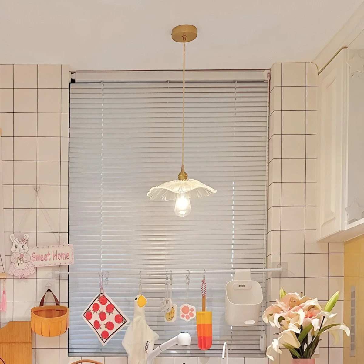 Antizer European Style Copper Glass Ceiling Lamp-J