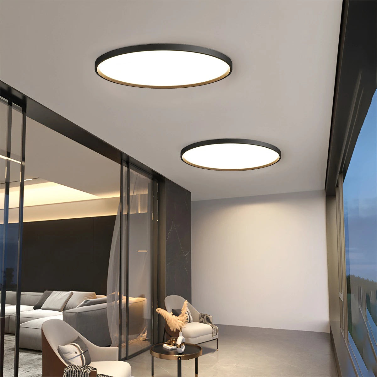 Antizer Flat Round Flush Mount Ceiling Light for Bedroom