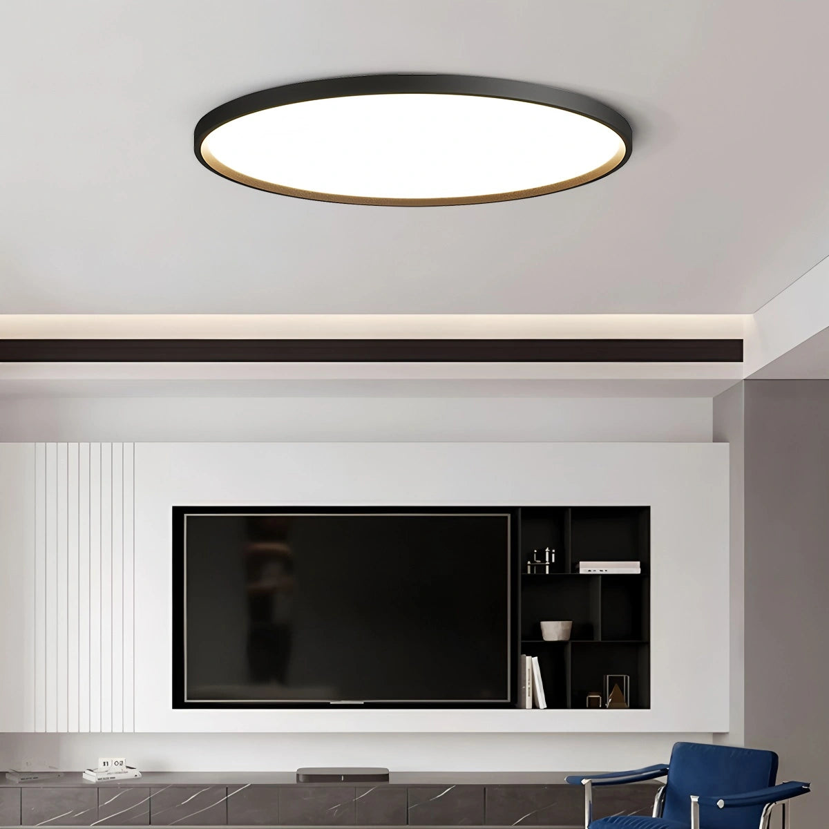 Antizer Flat Round Flush Mount Ceiling Light for Bedroom