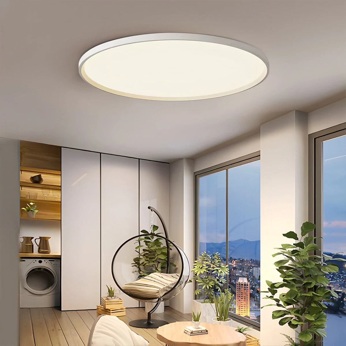 Antizer Flat Round Flush Mount Ceiling Light for Bedroom