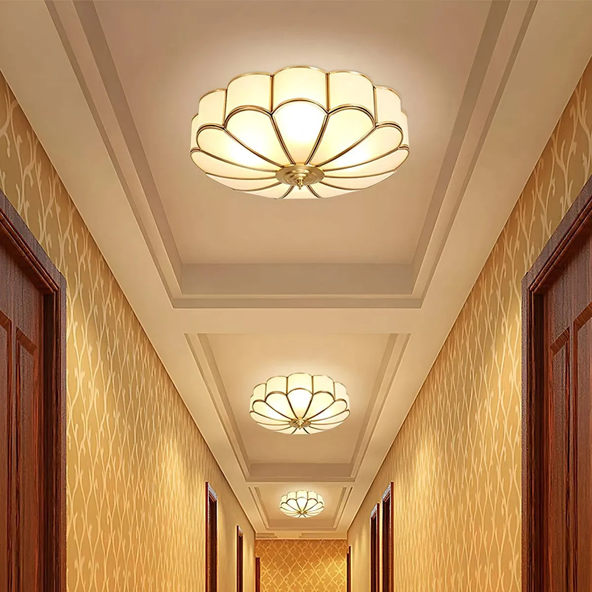 Antizer Flower Shape Glass Recessed Ceiling Light