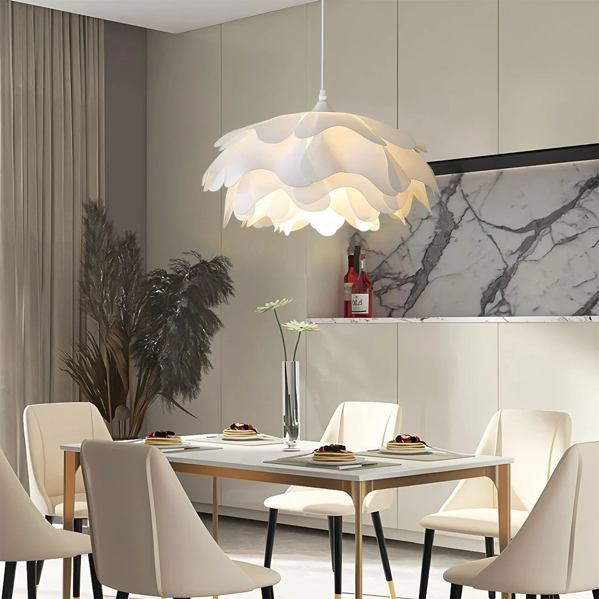 Antizer Flower Shaped White Pendant Lamp for Bedroom