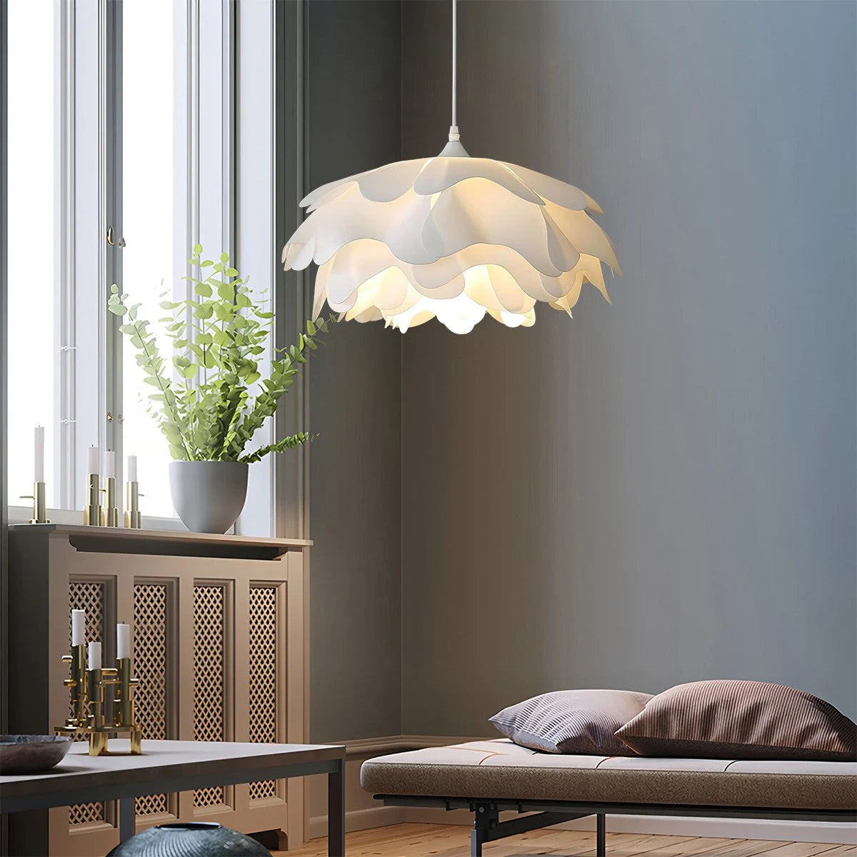 Antizer Flower Shaped White Pendant Lamp for Bedroom