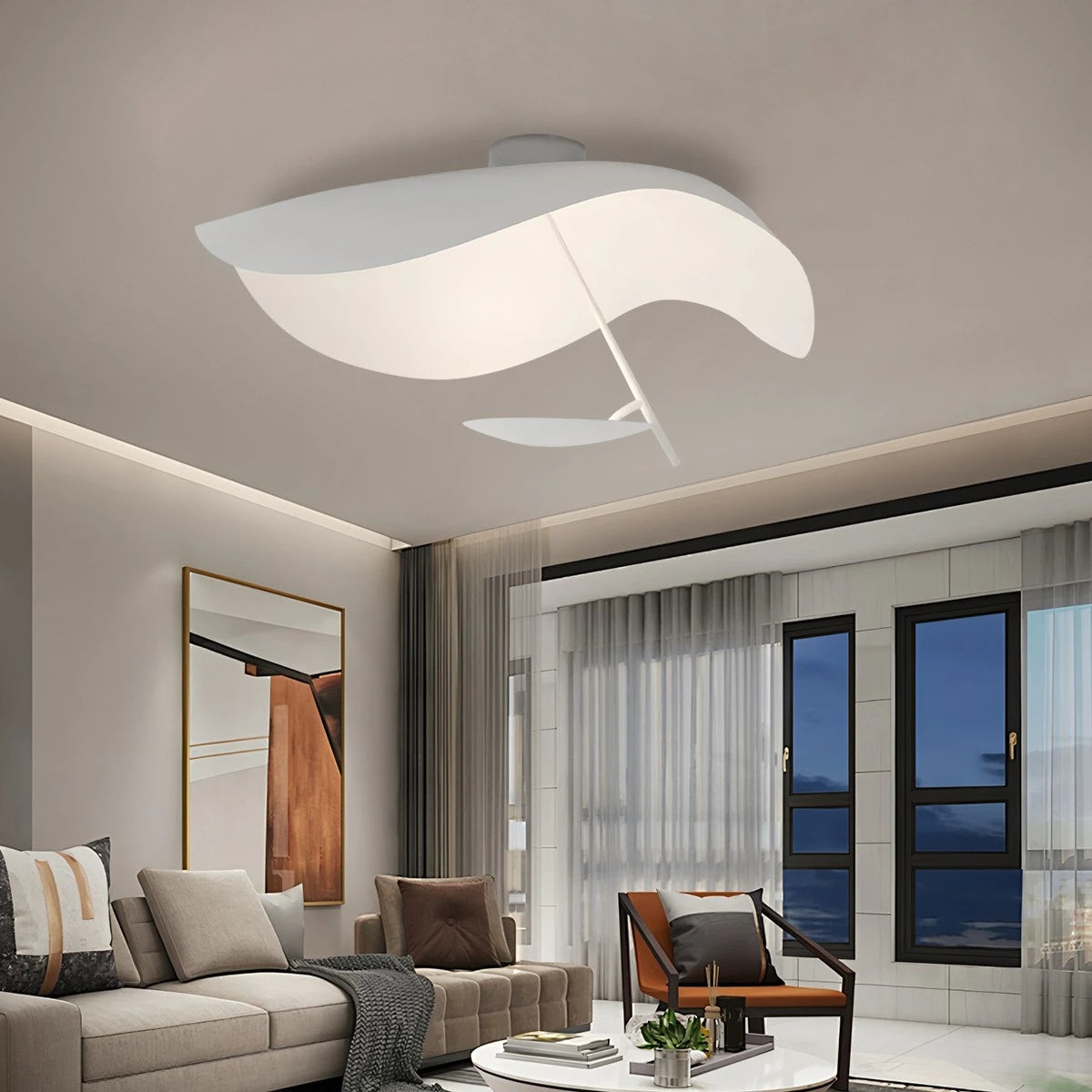 Antizer Sculptural Waveform Ceiling Light for Living Room