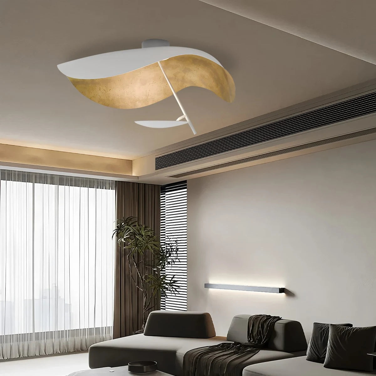 Antizer Sculptural Waveform Ceiling Light for Living Room