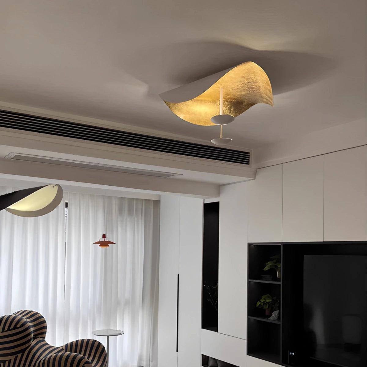 Antizer Sculptural Waveform Ceiling Light for Living Room