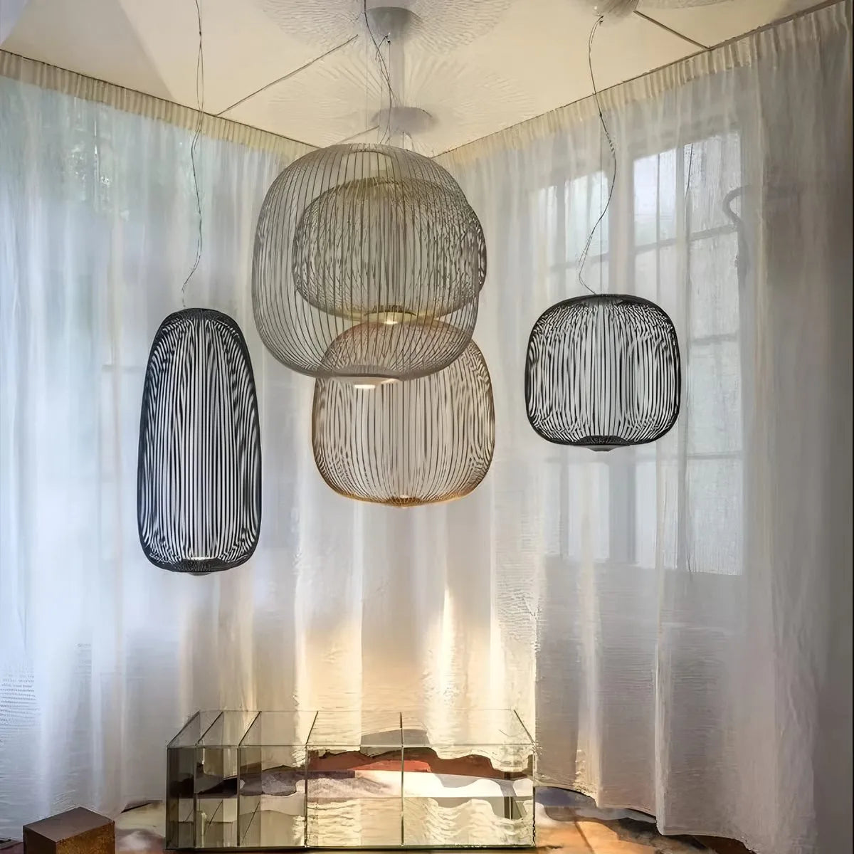 Antizer Foscarini Spokes Bird Cage Pendant Light