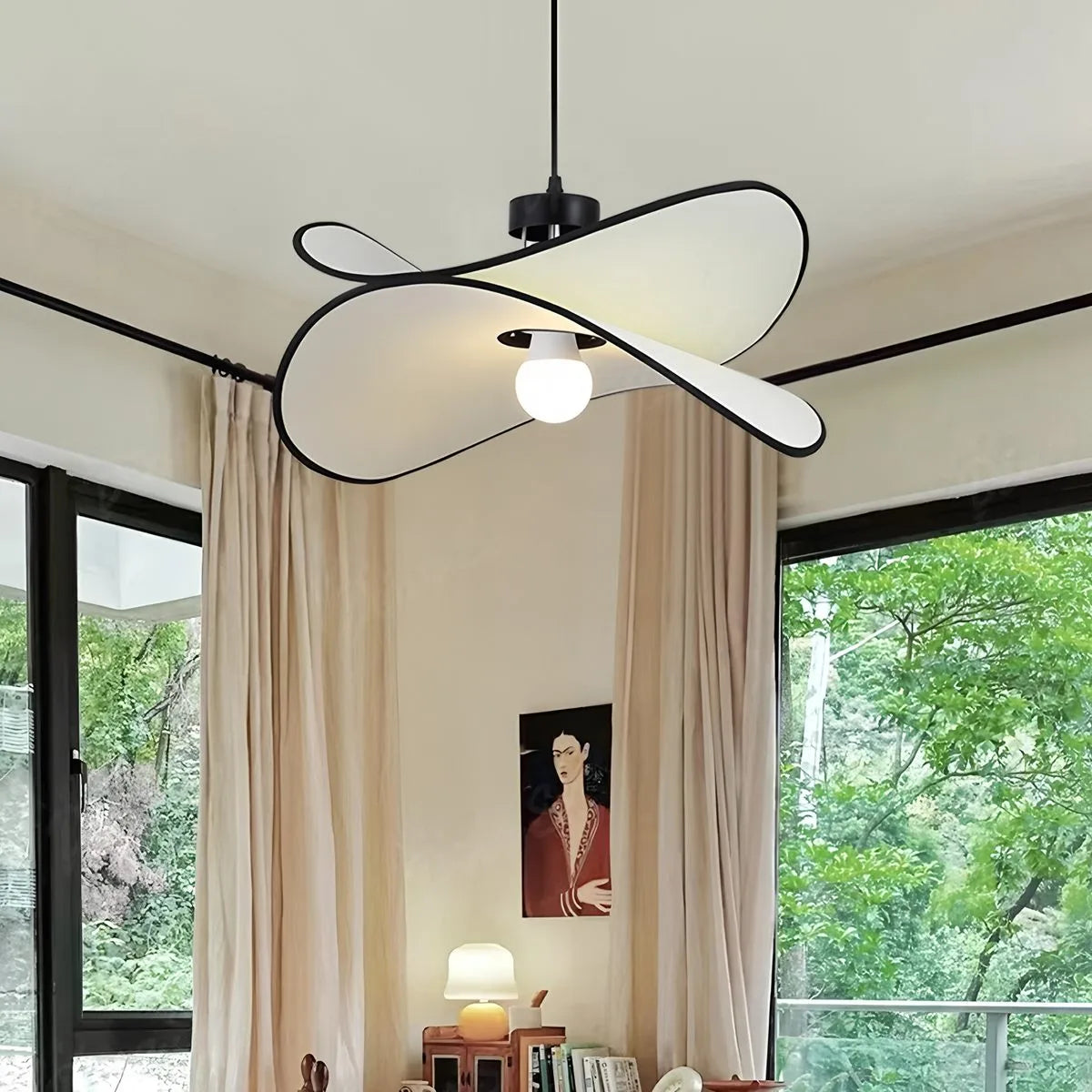 Antizer French Fabric Potato Chip Pendant Light for Dining Room