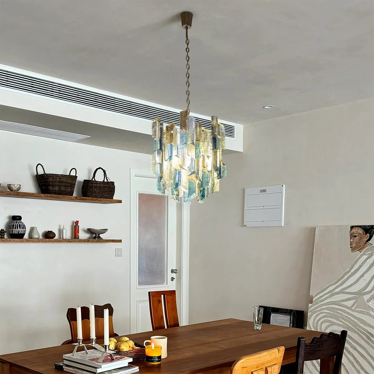 Antizer French Retro Ice Edged Glass Pendant Light