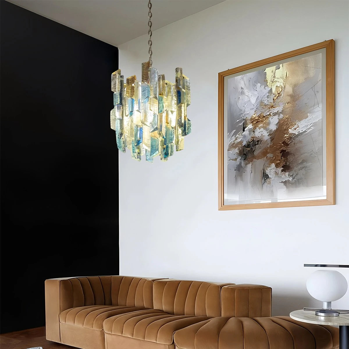 Antizer French Retro Ice Edged Glass Pendant Light