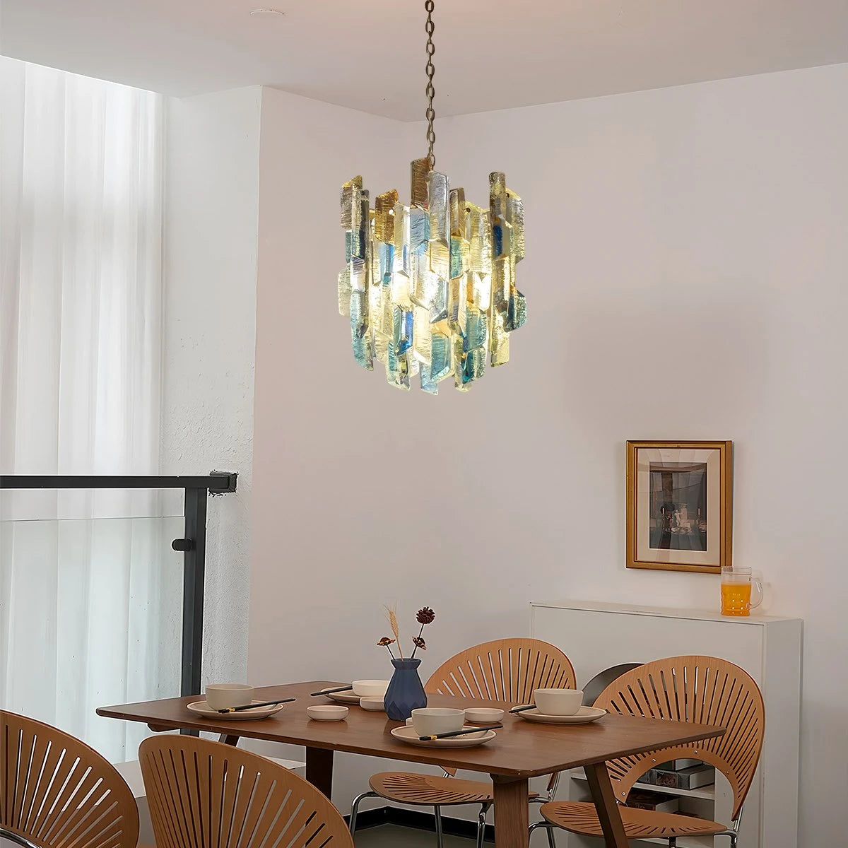 Antizer French Retro Ice Edged Glass Pendant Light