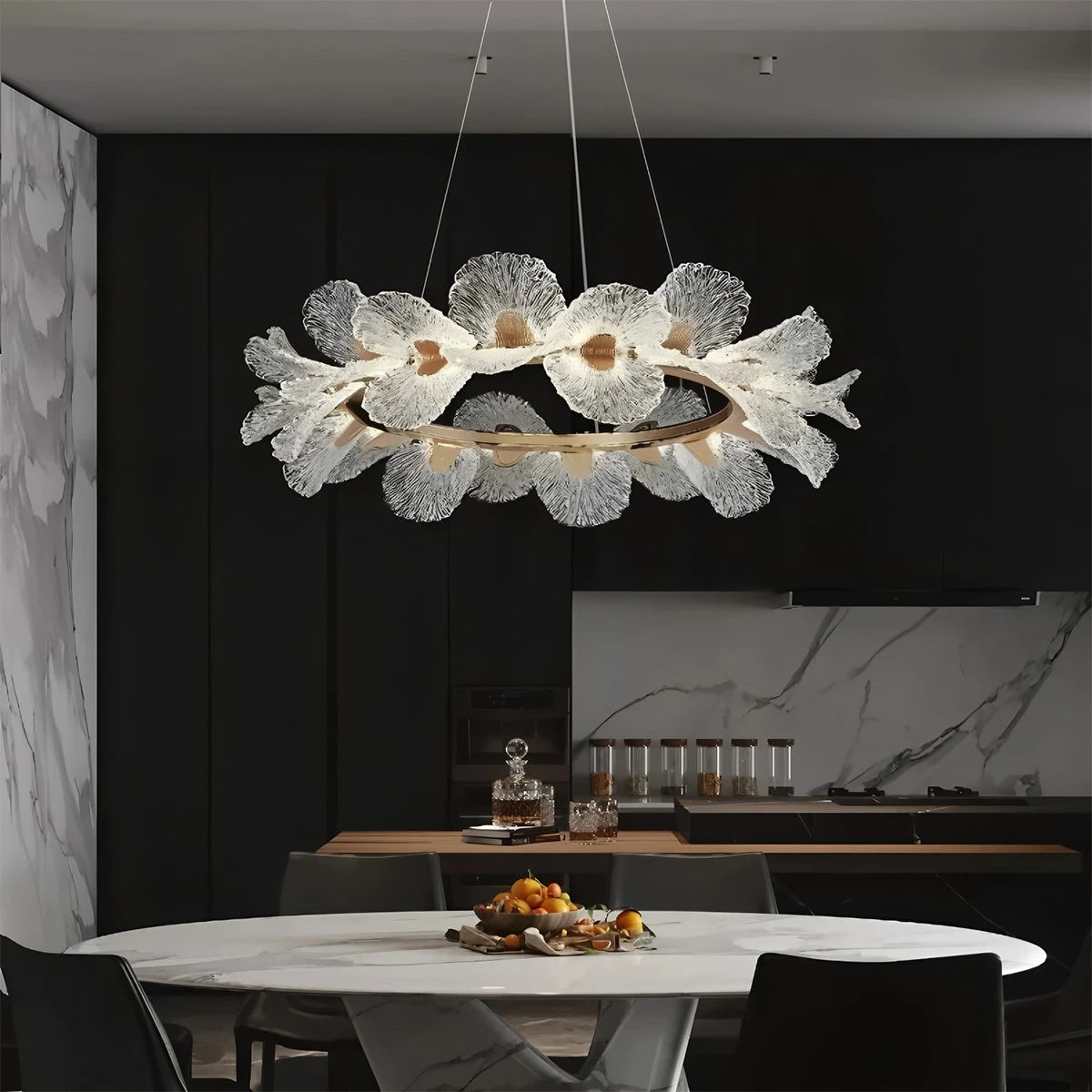 Antizer French Style Light Luxury Flower Chandelier