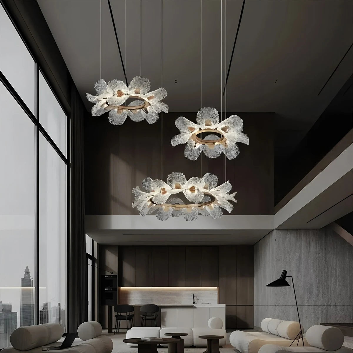 Antizer French Style Light Luxury Flower Chandelier