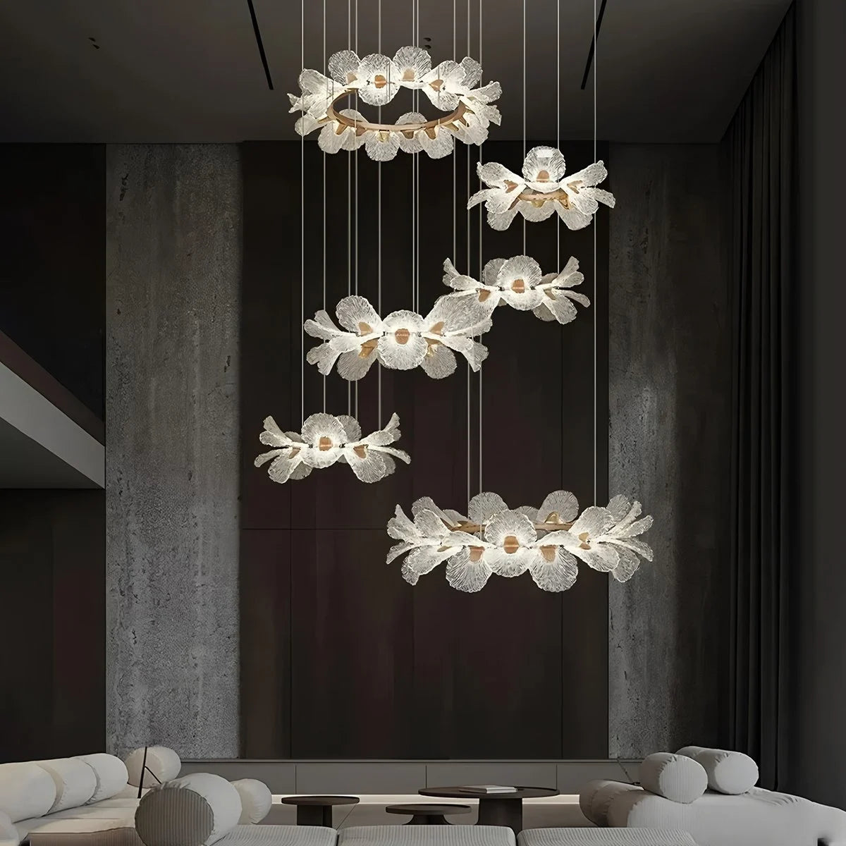 Antizer French Style Light Luxury Flower Chandelier 6 Layers