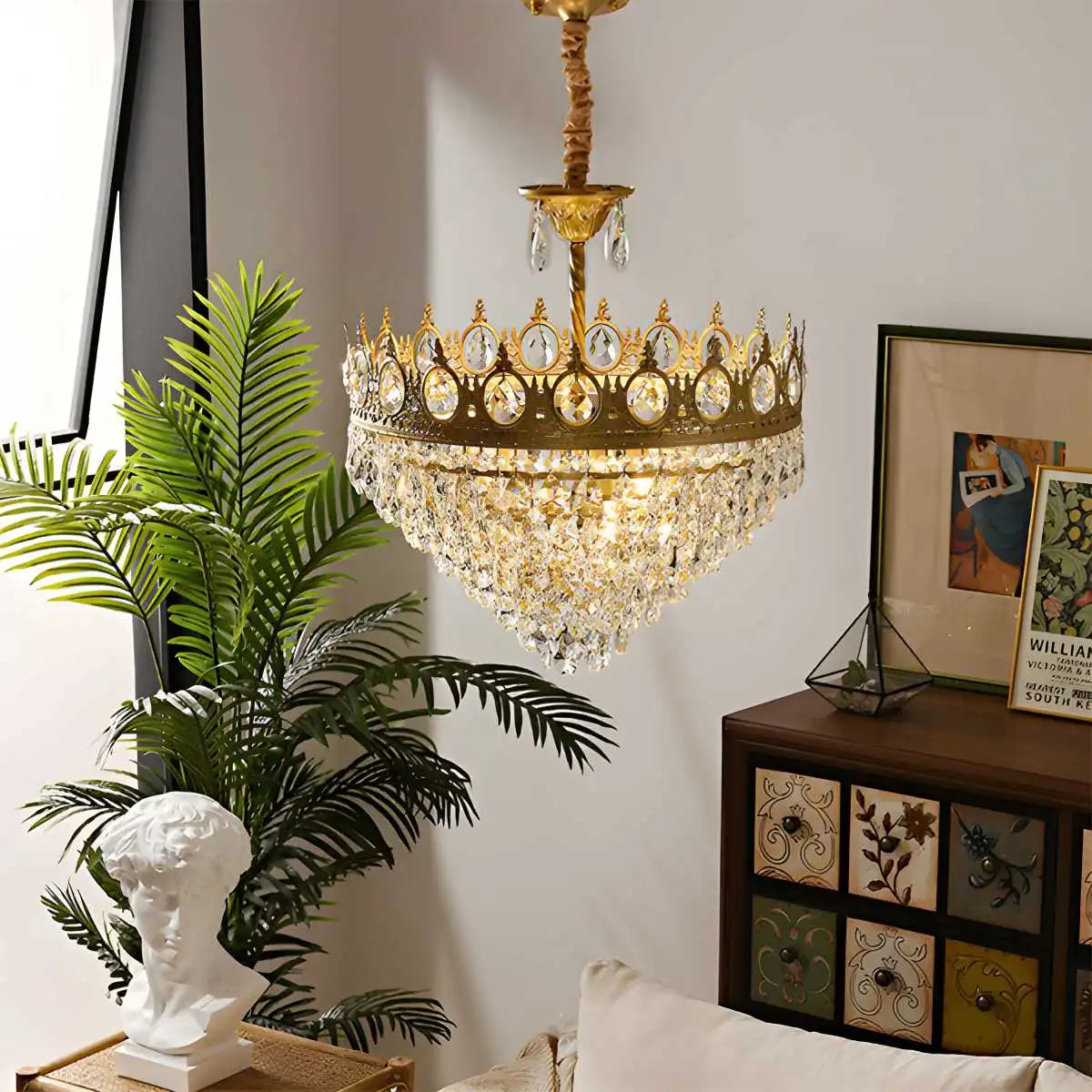 Antizer French Retro Crystal Chandelier for Dining Room