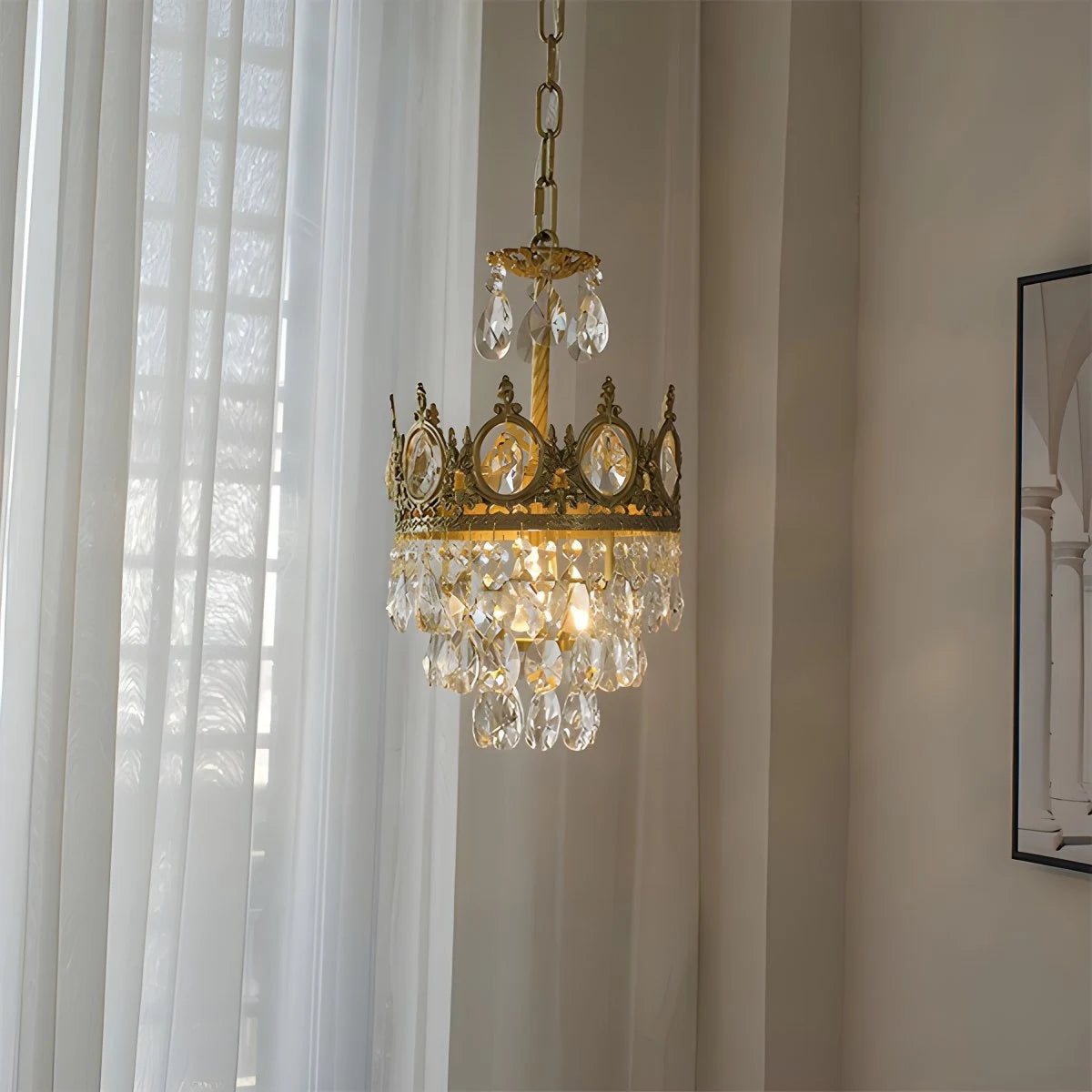 Antizer French Retro Crystal Chandelier for Dining Room