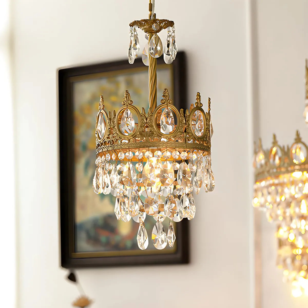 Antizer French Retro Crystal Chandelier for Dining Room