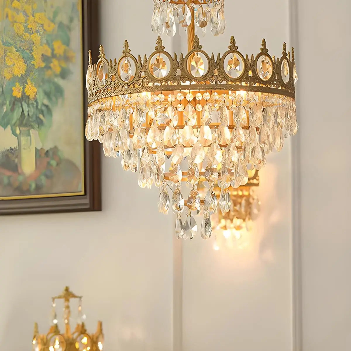 Antizer French Retro Crystal Chandelier for Dining Room