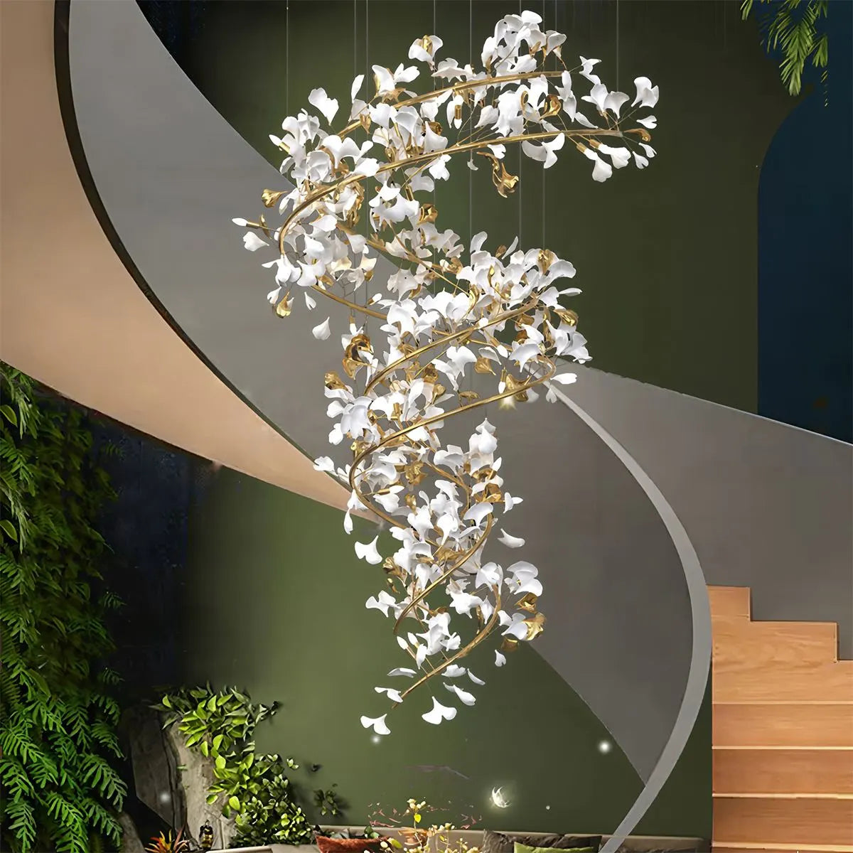 Antizer Ginkgo Chandelier Q for High Ceiling