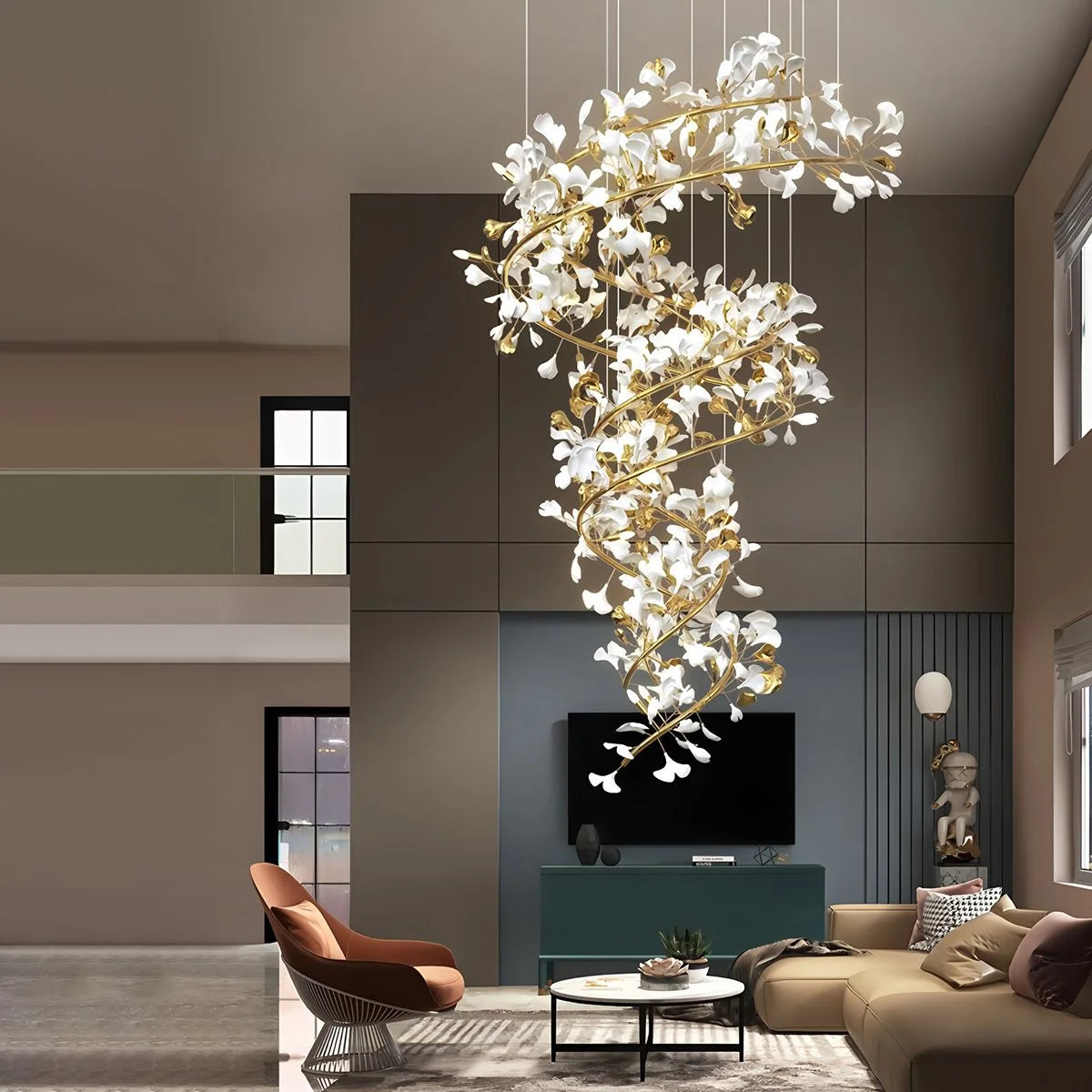 Antizer Ginkgo Chandelier Q for High Ceiling