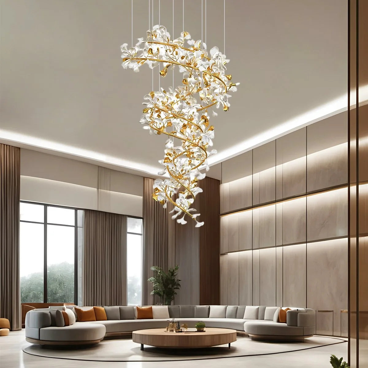 Antizer Ginkgo Chandelier Q for High Ceiling
