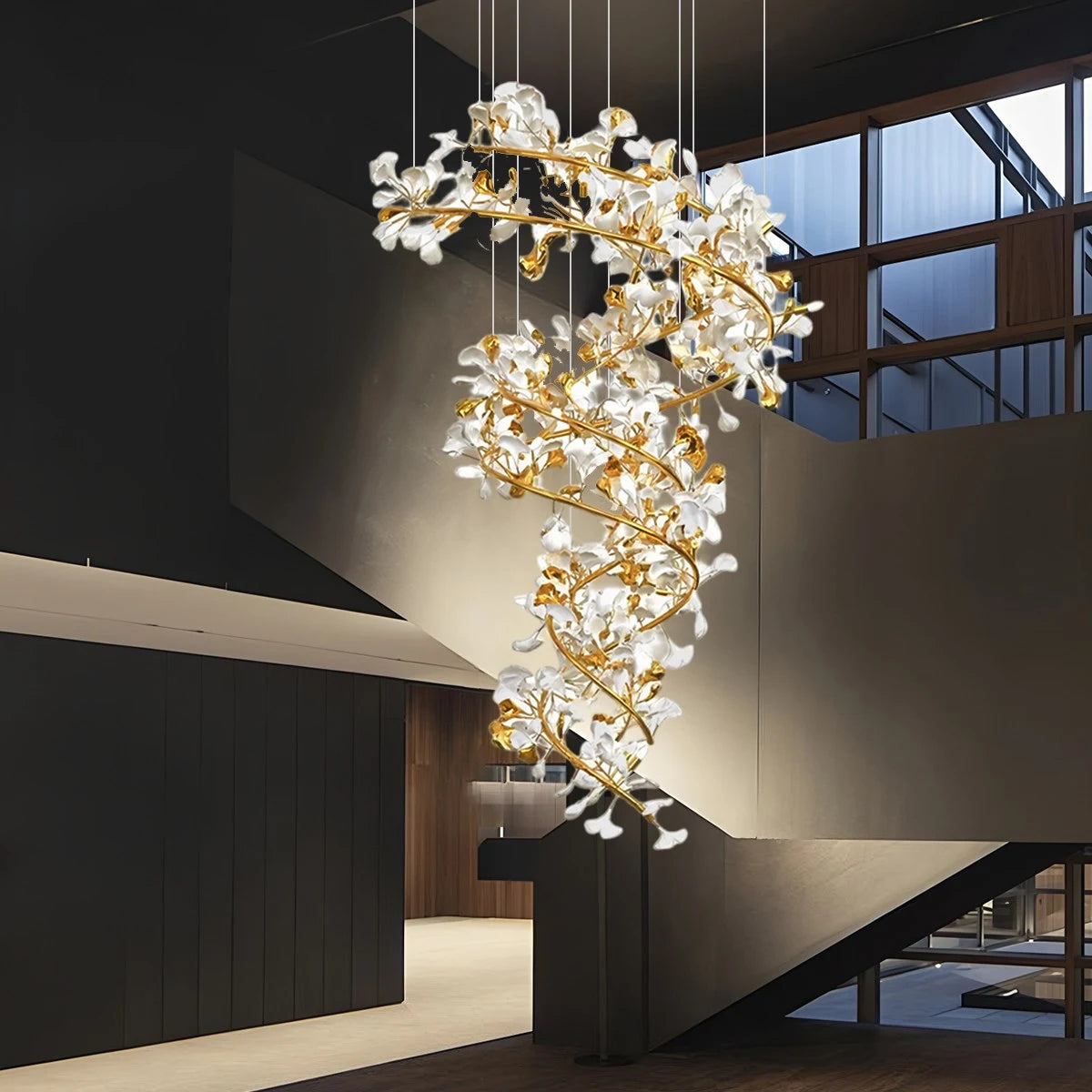 Antizer Ginkgo Chandelier Q for High Ceiling