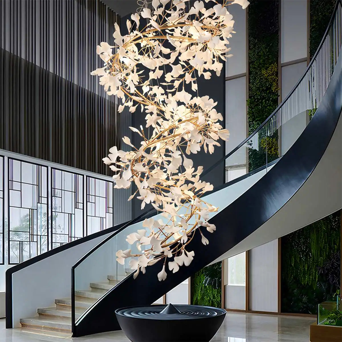Antizer Ginkgo Chandelier Q for High Ceiling