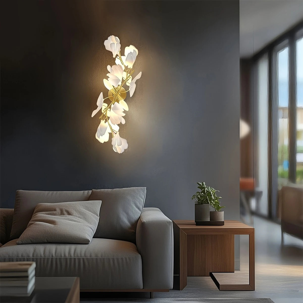 Antizer Ginkgo Flowers Wall Lamp for Living Room
