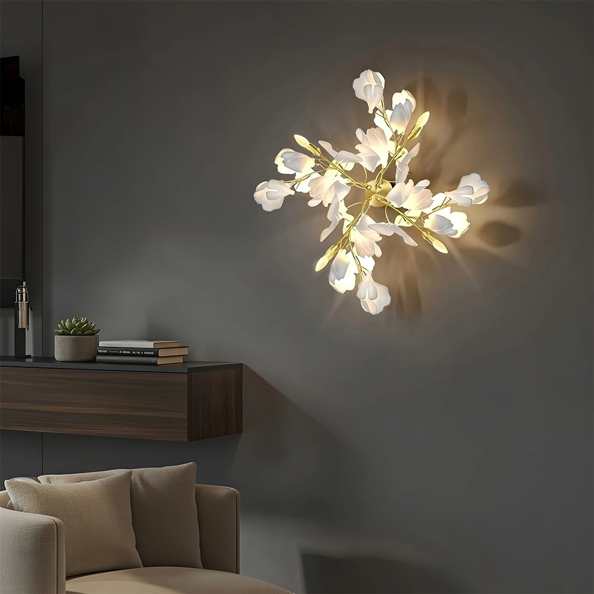 Antizer Ginkgo Flowers Wall Lamp for Living Room