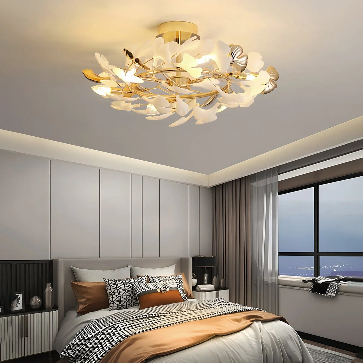 Antizer Ginkgo Rotating Ceiling Lamp for Bedroom