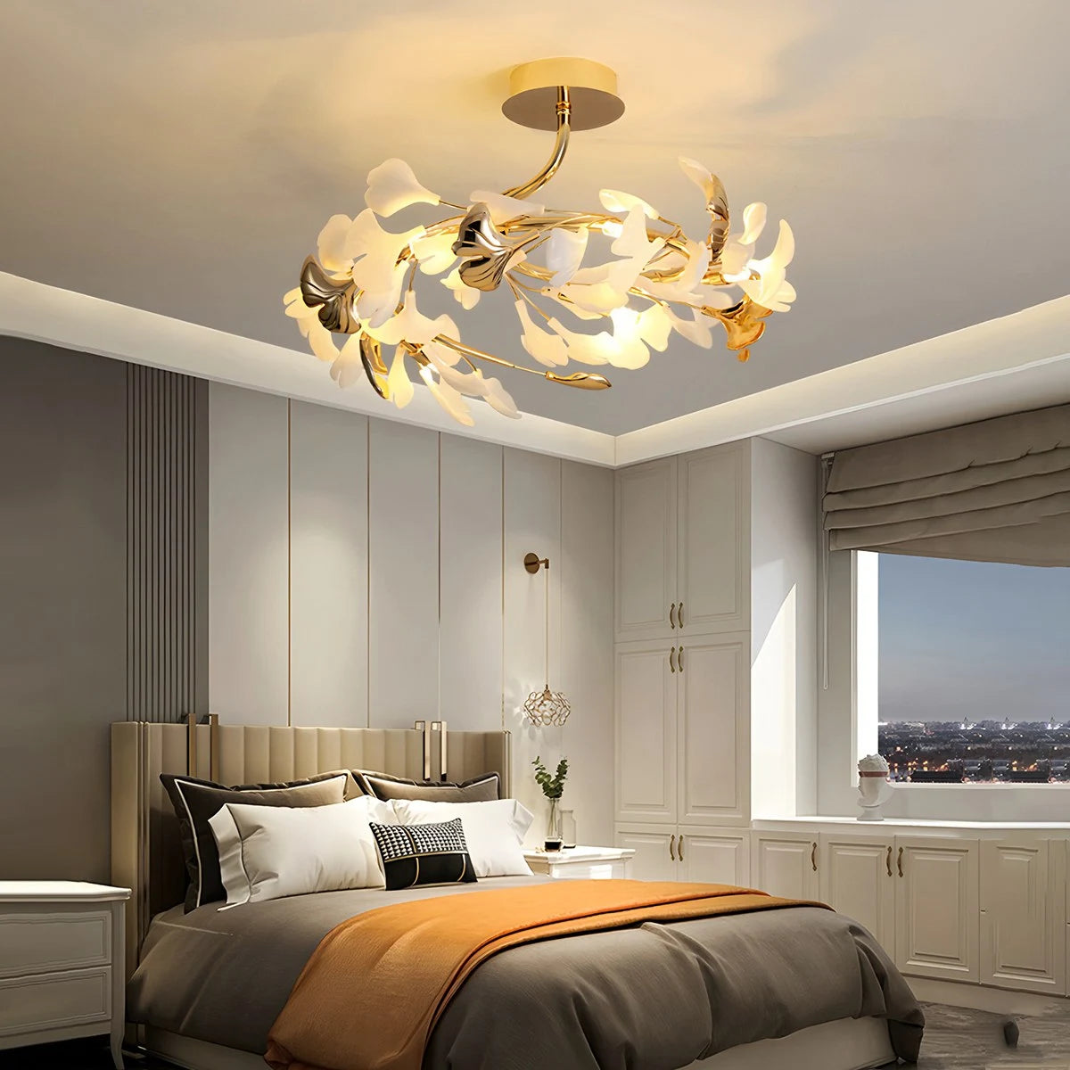 Antizer Ginkgo Rotating Ceiling Lamp for Bedroom