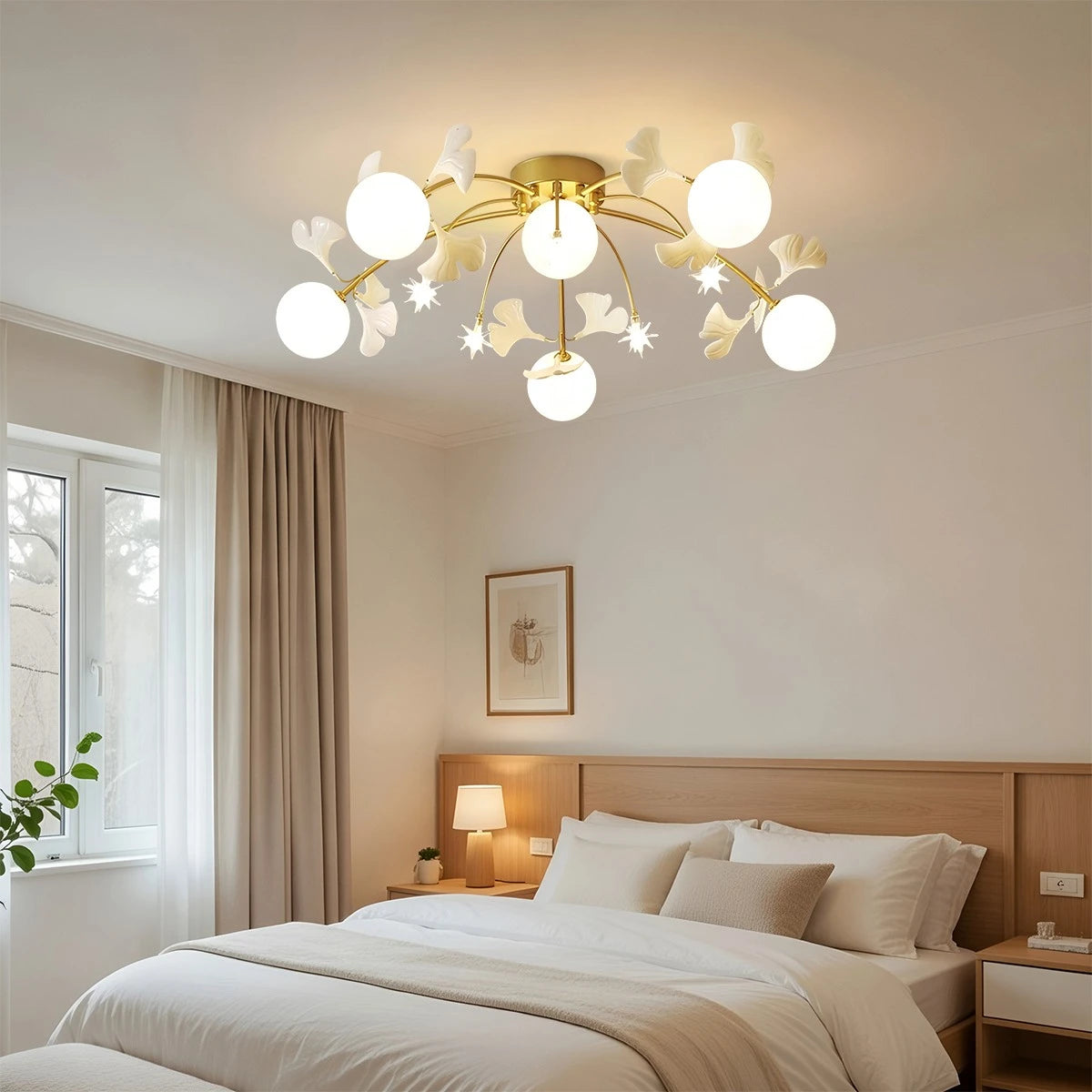 Antizer Ginkgo Glass Ceiling Lamp for Living Room