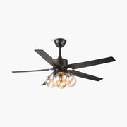 Antizer American Retro Glass Globe Ceiling Fan Light