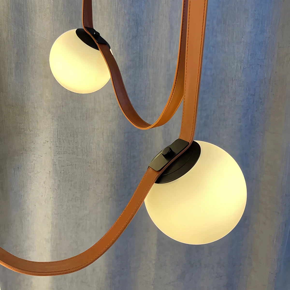 Antizer Modern Leather Strap Globe Pendant Light