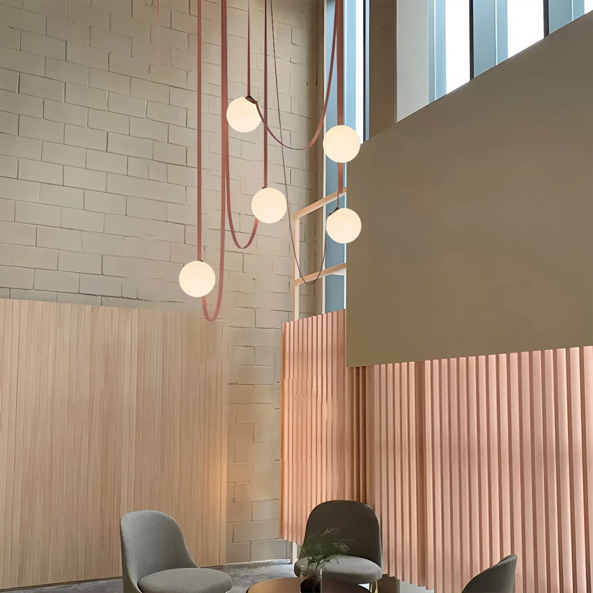 Antizer Modern Leather Strap Globe Pendant Light