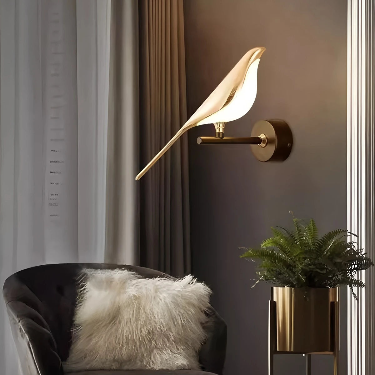 Antizer Gold Birds Wall Sconce for Bedroom