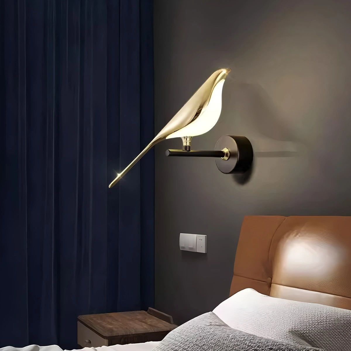 Antizer Gold Birds Wall Sconce for Bedroom