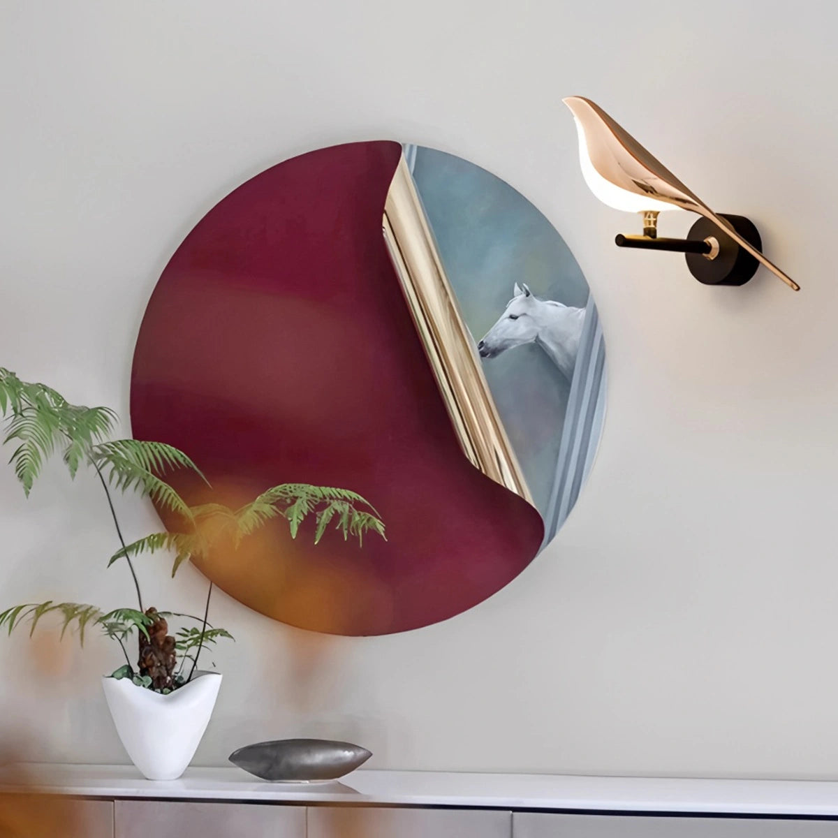 Antizer Gold Birds Wall Sconce for Bedroom