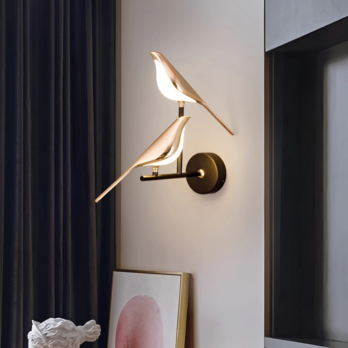 Antizer Gold Birds Wall Sconce for Bedroom