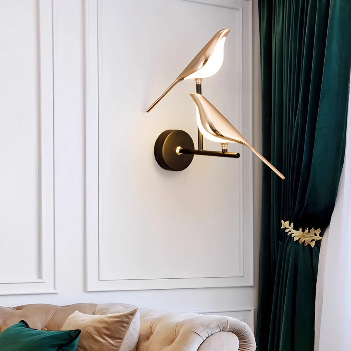 Antizer Gold Birds Wall Sconce for Bedroom