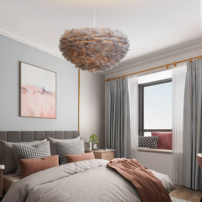 Antizer Goose Feather Pendant Light for Bedroom