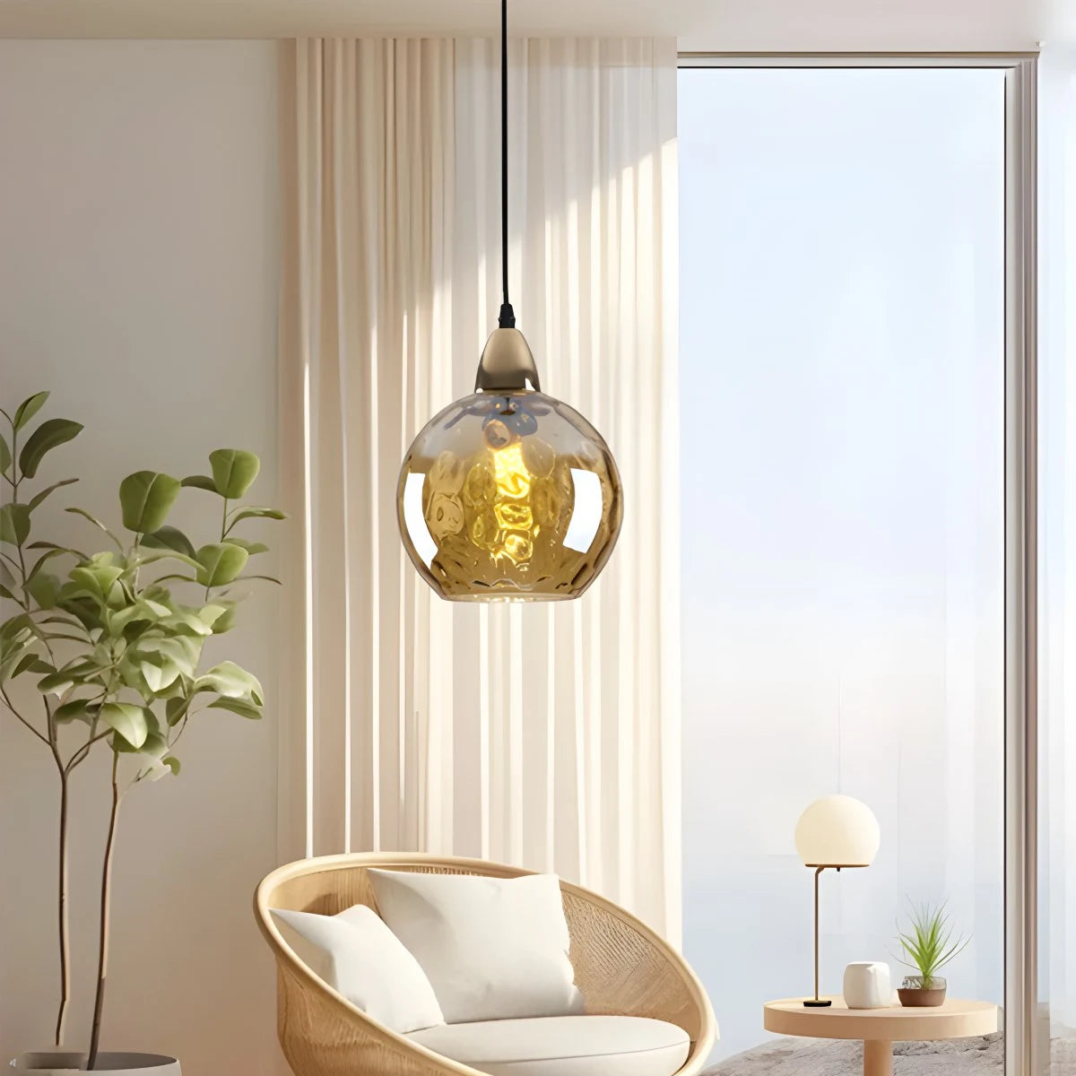 Antizer Colorful Glass Ball Pendant Light for Living Room