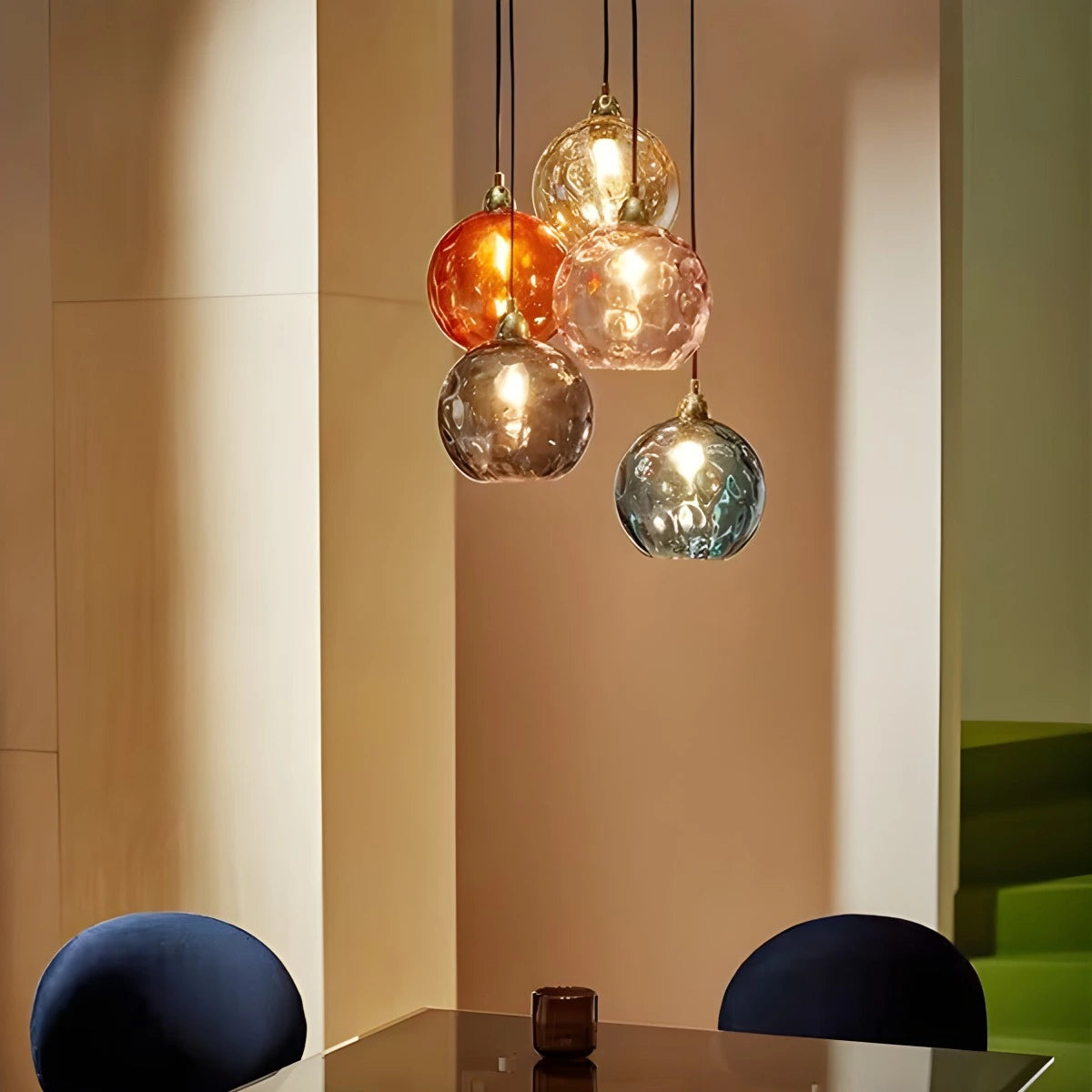 Antizer Colorful Glass Ball Pendant Light for Living Room