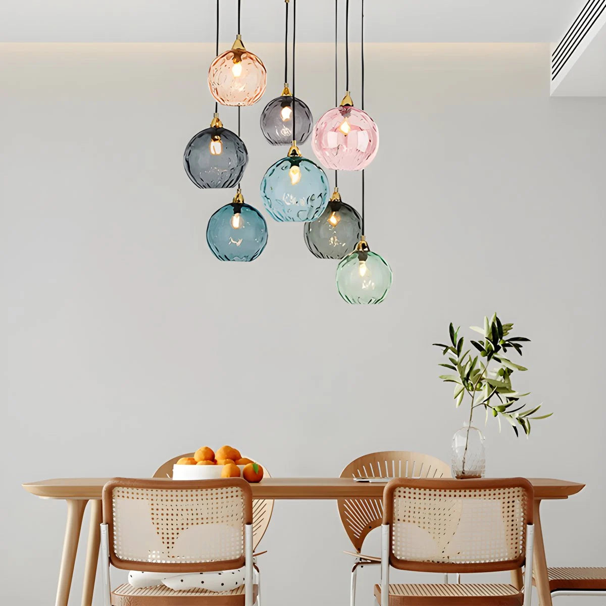 Antizer Colorful Glass Ball Pendant Light for Living Room