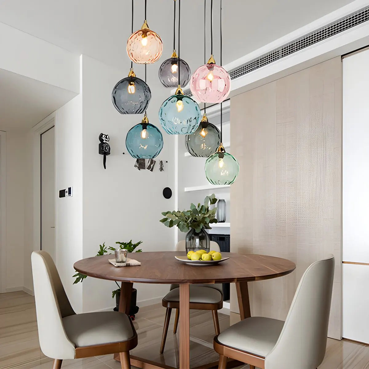 Antizer Colorful Glass Ball Pendant Light for Living Room